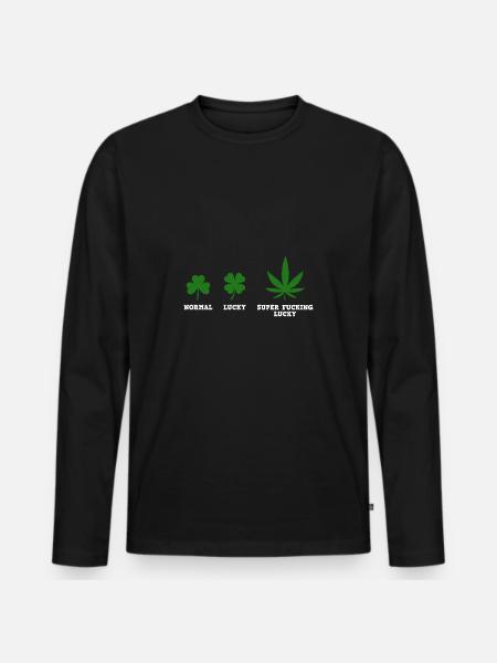 Normal Lucky Super Fucking Lucky - Men's Premium Organic Long Sleeve Shirt - black