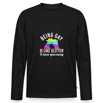 lgBT - Men's Premium Organic Long Sleeve Shirt - black - Front - Nico (187cm)