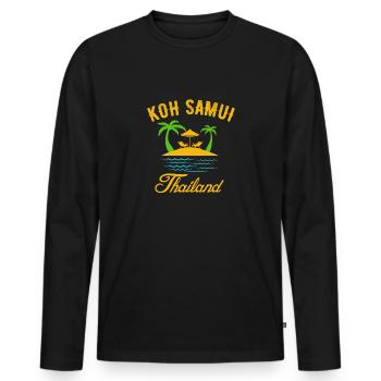 Koh Samui for Thailand vacationers - Men's Premium Organic Long Sleeve Shirt - black - Front - Nico (187cm)