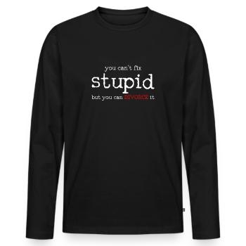 Scheidung - Männer Premium Bio Langarmshirt - Schwarz - Vorne - Nico (187cm)