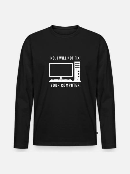 nerd - Männer Premium Bio Langarmshirt - Schwarz