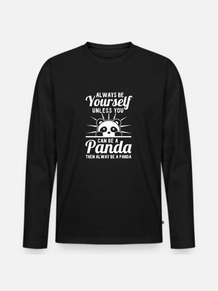 panda - Men's Premium Organic Long Sleeve Shirt - black