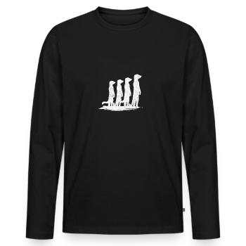 Erdmännchen - Männer Premium Bio Langarmshirt - Schwarz - Vorne - Nico (187cm)