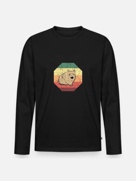 Wombat - Männer Premium Bio Langarmshirt - Schwarz