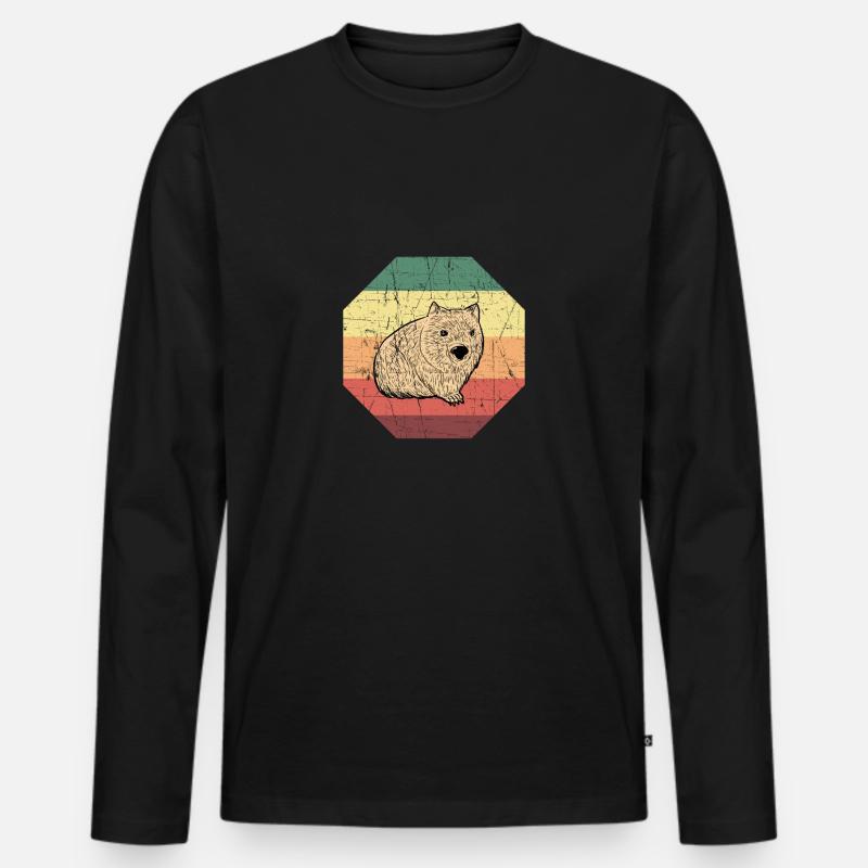 Wombat - Männer Premium Bio Langarmshirt - Schwarz