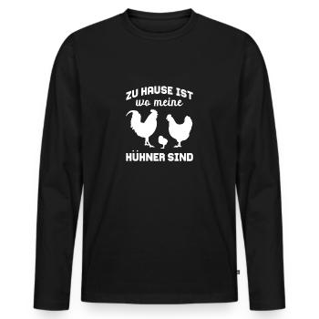 Poulets de coq vintage - T-shirt manches longues Premium bio Homme - noir - Devant - Nico (187cm)
