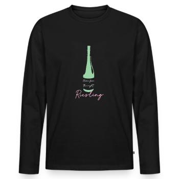 Ici pour le bon Riesling - T-shirt manches longues Premium bio Homme - noir - Devant - Nico (187cm)