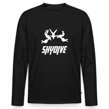 Freifall Fallschirm für Fallschirmspringer - Männer Premium Bio Langarmshirt - Schwarz - Vorne - Nico (187cm)