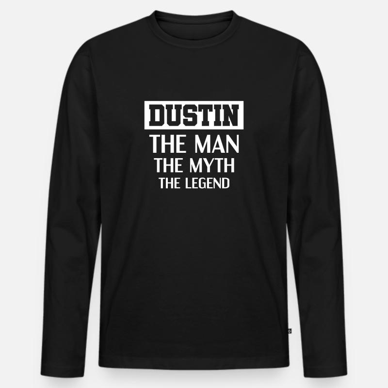 Dustin - Männer Premium Bio Langarmshirt - Schwarz