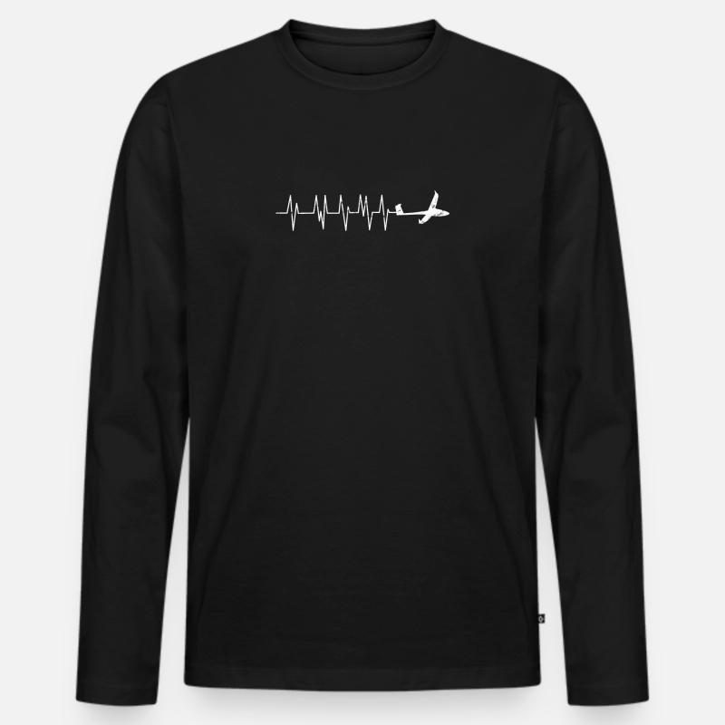 Flugzeug Luftfahrt - Männer Premium Bio Langarmshirt - Schwarz