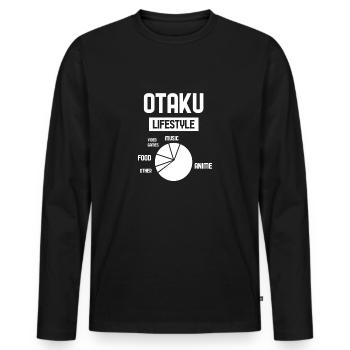Anime Manga Otaku Lifestyle - T-shirt manches longues Premium bio Homme - noir - Devant - Nico (187cm)