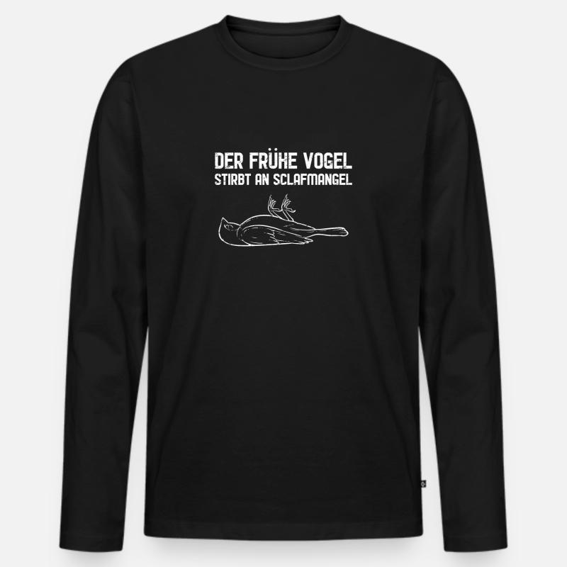 Vogel Humor - Männer Premium Bio Langarmshirt - Schwarz