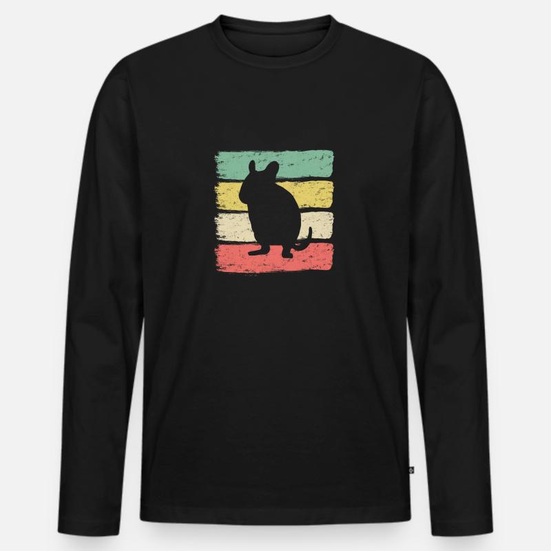 Degu - Männer Premium Bio Langarmshirt - Schwarz