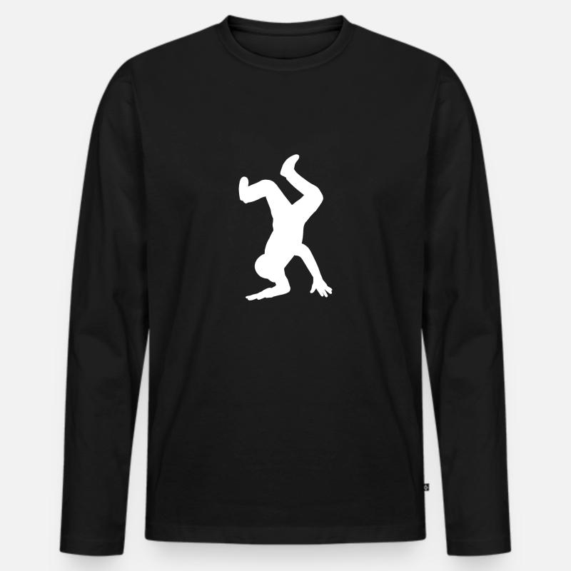 Break Dance Breakdance - Männer Premium Bio Langarmshirt - Schwarz