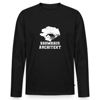 Baumhaus Architekt Kinder - Männer Premium Bio Langarmshirt - Schwarz - Vorne - Nico (187cm)
