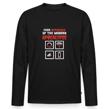 Quatre cavaliers apocalypse moderne - T-shirt manches longues Premium bio Homme - noir - Devant - Nico (187cm)