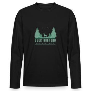 Deer hunting passion gift wild animal - Men's Premium Organic Long Sleeve Shirt - black - Front - Nico (187cm)
