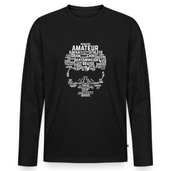 Skull Bioxen Gift Idea Words Meaning - Men's Premium Organic Long Sleeve Shirt - black - Front - Nico (187cm)