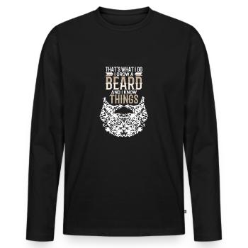bart - Männer Premium Bio Langarmshirt - Schwarz - Vorne - Nico (187cm)