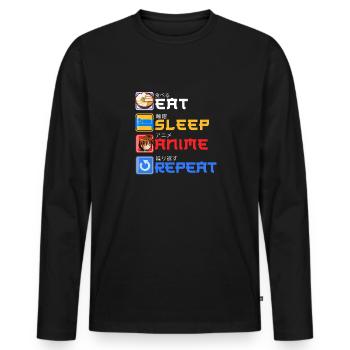 Mangez Sommeil Répétez Anime pour Cosplayer - T-shirt manches longues Premium bio Homme - noir - Devant - Nico (187cm)