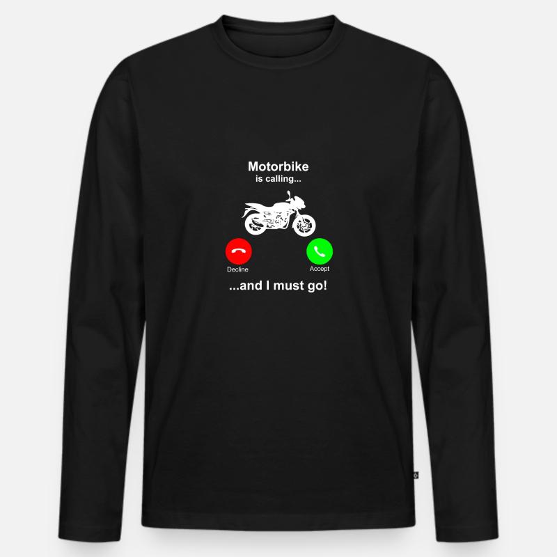 Lustiges Motorrad Biker Geschenk - Männer Premium Bio Langarmshirt - Schwarz
