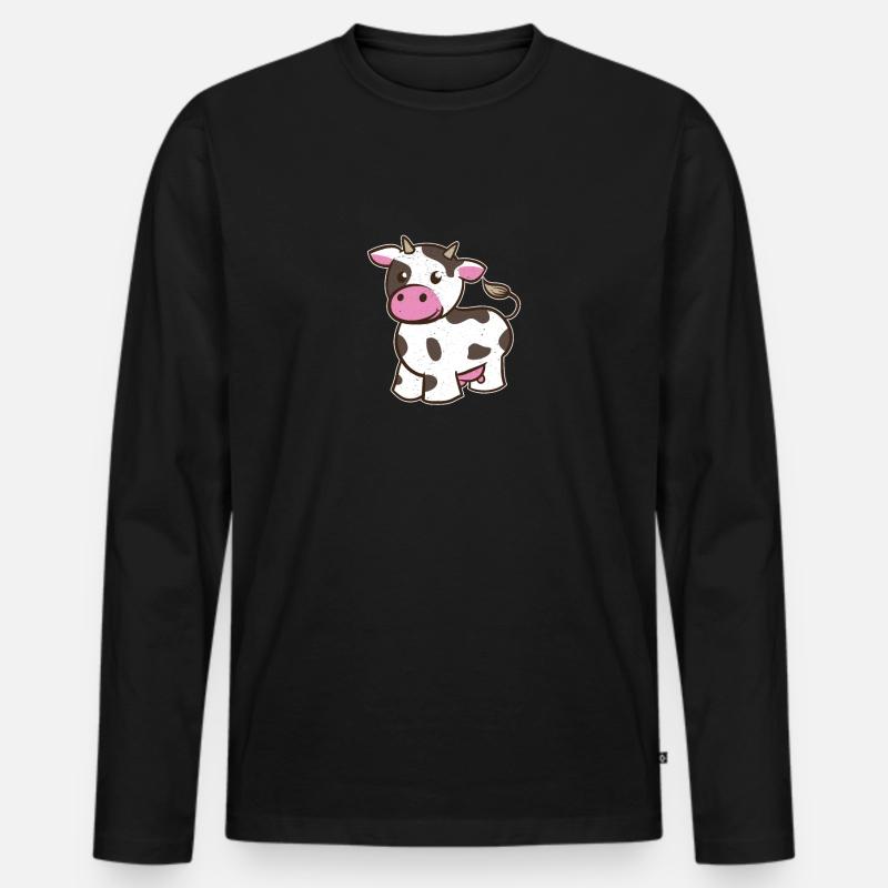 kuh - Männer Premium Bio Langarmshirt - Schwarz