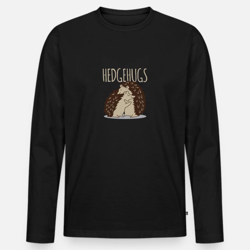 Igel - Männer Premium Bio Langarmshirt - Schwarz