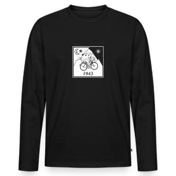 LSD Dame Herr Mann Frau Druff Rave Outfit - Männer Premium Bio Langarmshirt - Schwarz - Vorne - Nico (187cm)