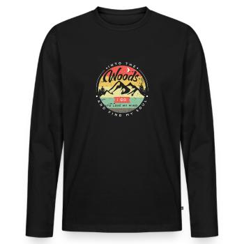 Je vais dans les bois pour perdre la tête et retrouver mes - T-shirt manches longues Premium bio Homme - noir - Devant - Nico (187cm)