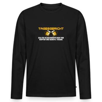Tagesgericht Kaltes Schaumsüppchen Bier vegan - Männer Premium Bio Langarmshirt - Schwarz - Vorne - Nico (187cm)