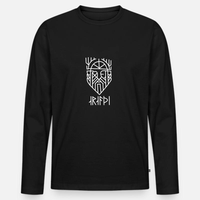Mut - Nordische Runen - Männer Premium Bio Langarmshirt - Schwarz