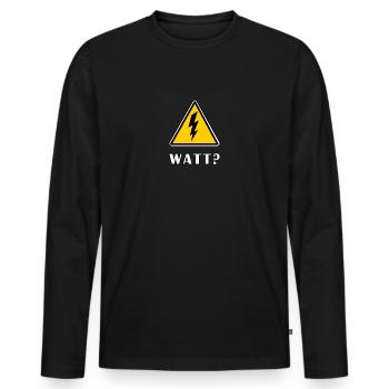 Elektriker Watt - Männer Premium Bio Langarmshirt - Schwarz - Vorne - Nico (187cm)