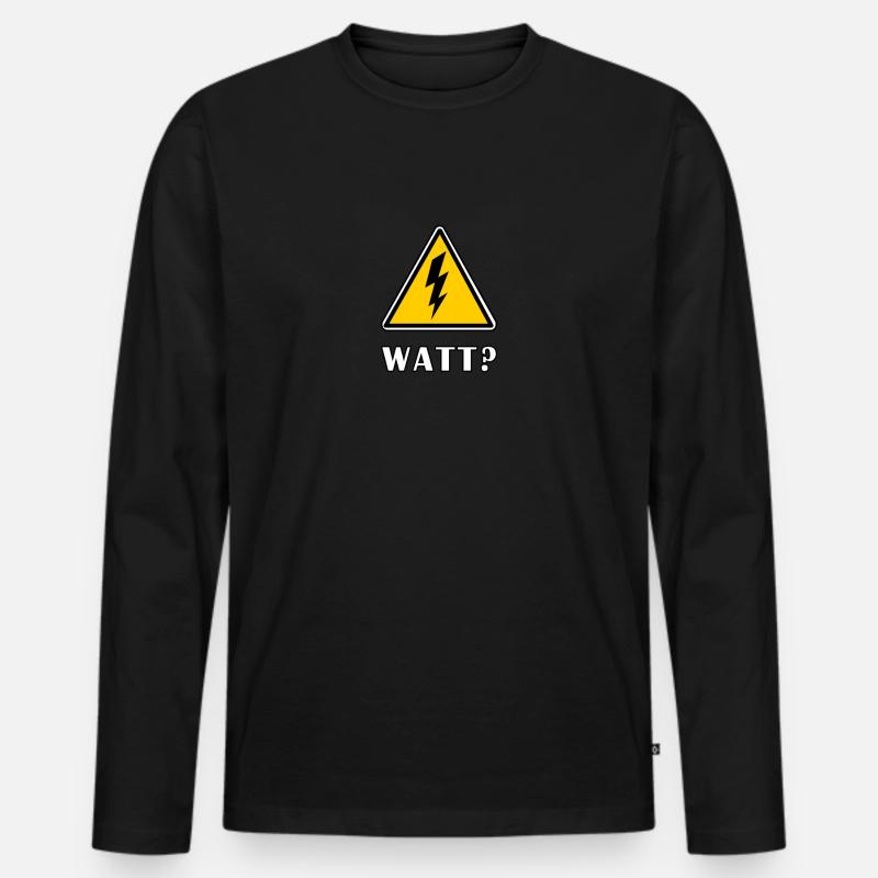 Elektriker Watt - Männer Premium Bio Langarmshirt - Schwarz