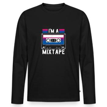 Drôle Cool Bisexual Pride Parade CSD Merch Stuff - T-shirt manches longues Premium bio Homme - noir - Devant - Nico (187cm)