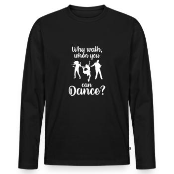 To dance - Men's Premium Organic Long Sleeve Shirt - black - Front - Nico (187cm)