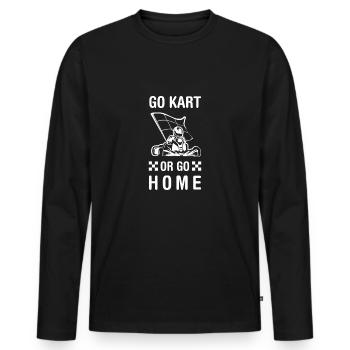 go Kart - Men's Premium Organic Long Sleeve Shirt - black - Front - Nico (187cm)