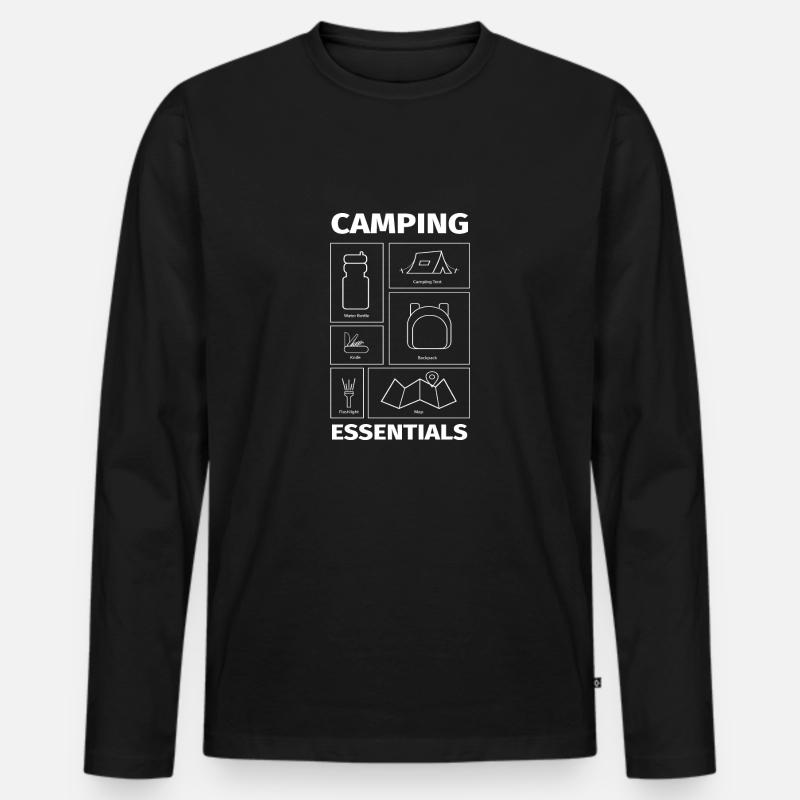 camping - Männer Premium Bio Langarmshirt - Schwarz