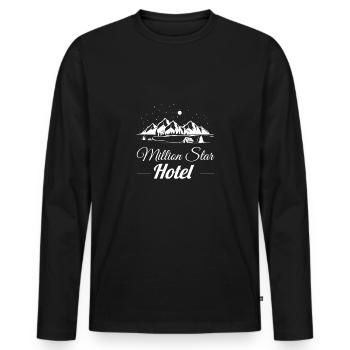 camping - Men's Premium Organic Long Sleeve Shirt - black - Front - Nico (187cm)