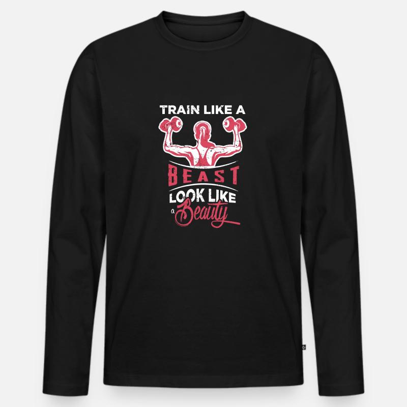 Training - Männer Premium Bio Langarmshirt - Schwarz