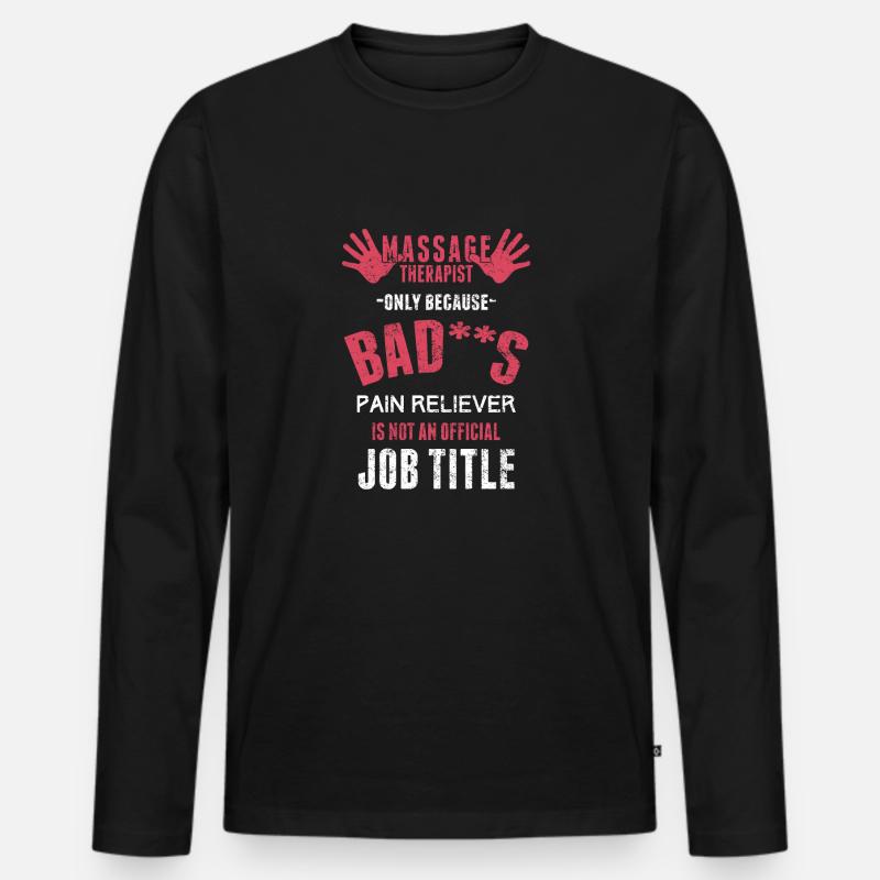 Masseur - Männer Premium Bio Langarmshirt - Schwarz
