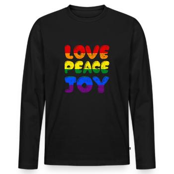 LGBT - Männer Premium Bio Langarmshirt - Schwarz - Vorne - Nico (187cm)