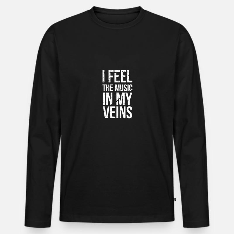 Musik - Männer Premium Bio Langarmshirt - Schwarz