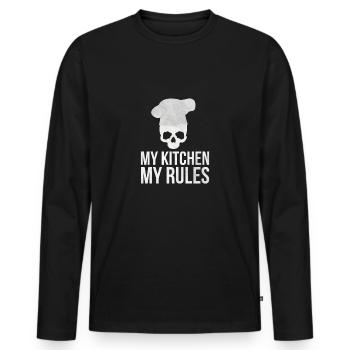 Cuisinier - T-shirt manches longues Premium bio Homme - noir - Devant - Nico (187cm)