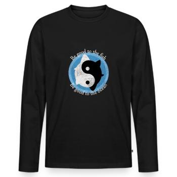 Fish environment - Men's Premium Organic Long Sleeve Shirt - black - Front - Nico (187cm)