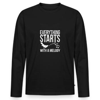 Vogel sänger - Männer Premium Bio Langarmshirt - Schwarz - Vorne - Nico (187cm)