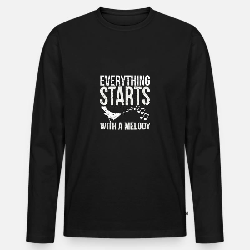 Vogel sänger - Männer Premium Bio Langarmshirt - Schwarz