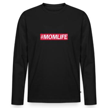 Mutter - Männer Premium Bio Langarmshirt - Schwarz - Vorne - Nico (187cm)