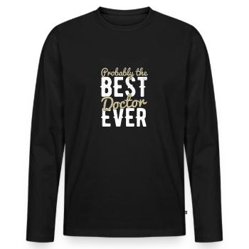 doctor - Men's Premium Organic Long Sleeve Shirt - black - Front - Nico (187cm)