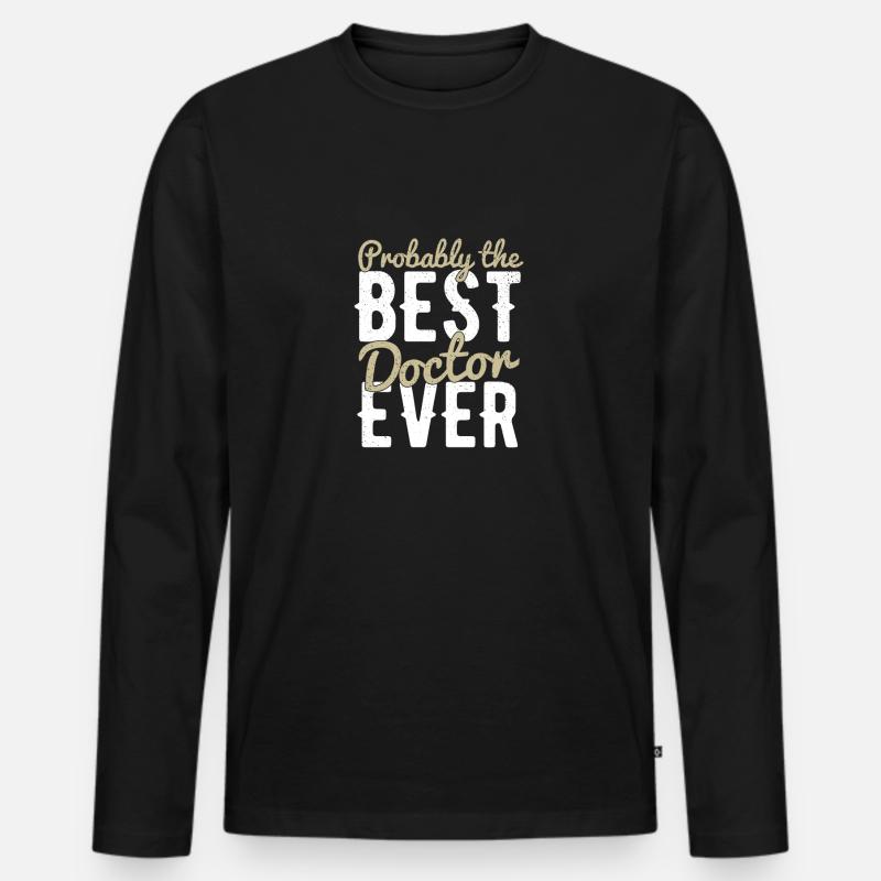 Doktor - Männer Premium Bio Langarmshirt - Schwarz