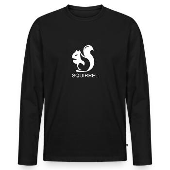 squirrel - Men's Premium Organic Long Sleeve Shirt - black - Front - Nico (187cm)
